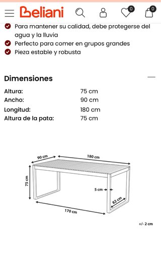 Mesa de exterior de madera