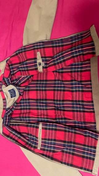 Chaqueta Sfera Marrón Claro. Forro Tartán