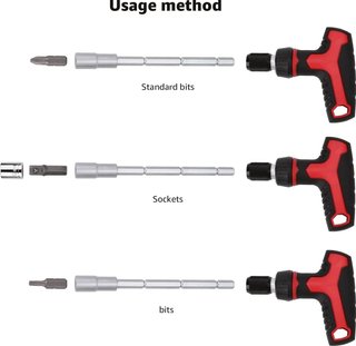 Juego destornillador y llave carraca, magnético