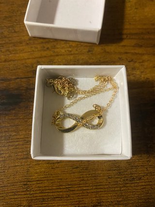 Collar Infinito Baño Oro y Circonitas