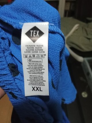 Pantalón ancho,cintura elástica, azul lunares T.XX
