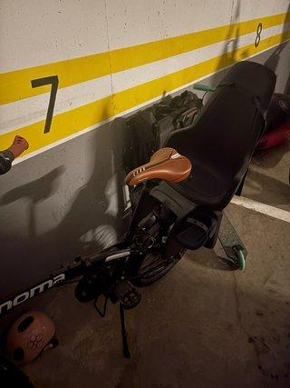 Bicicleta Moma Plegable con Cesta y Portabebé