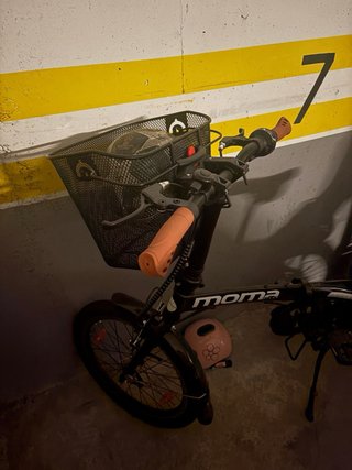 Bicicleta Moma Plegable con Cesta y Portabebé
