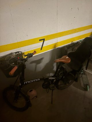 Bicicleta Moma Plegable con Cesta y Portabebé