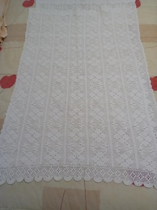Juego de visillos crochet blanco
