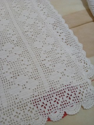 Juego de visillos crochet blanco