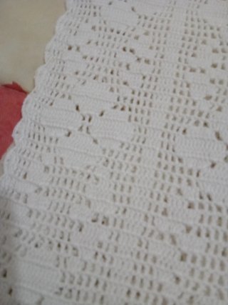 Juego de visillos crochet blanco
