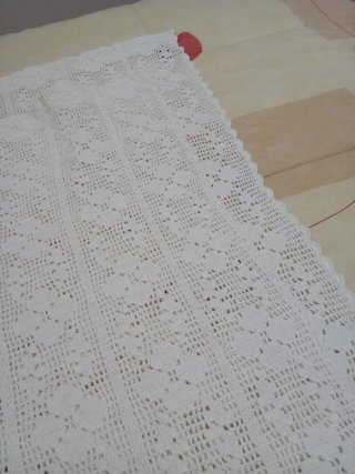 Juego de visillos crochet blanco