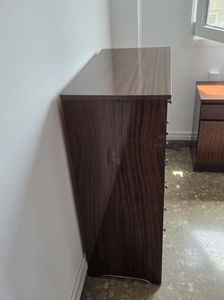 Cómoda Clásica 6 Cajones Madera color nogal