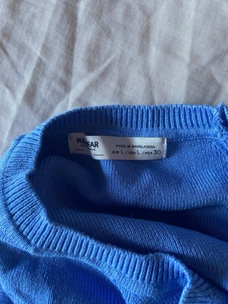 Jersey azul manga larga crop top