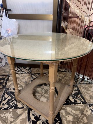 Mesa Camilla Redonda con Cristal 80cm