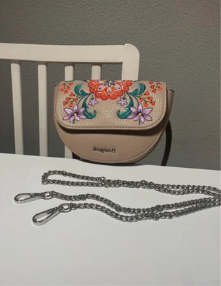 Bolso Desigual beige bordado floral