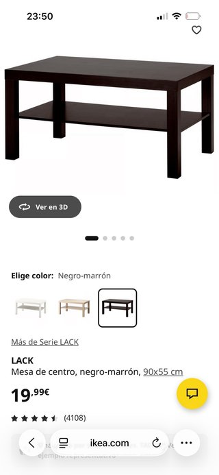 Mesa Centro Ikea Lack Negra