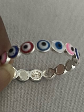 Anillo Ojo Turco Plata Multicolor