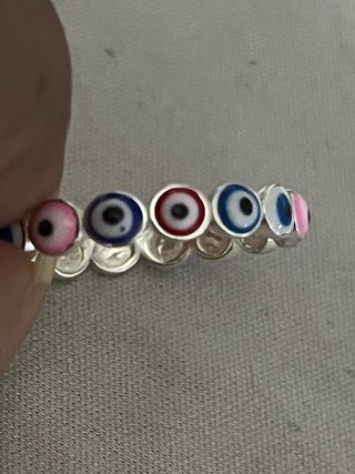 Anillo Ojo Turco Plata Multicolor
