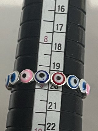 Anillo Ojo Turco Plata Multicolor