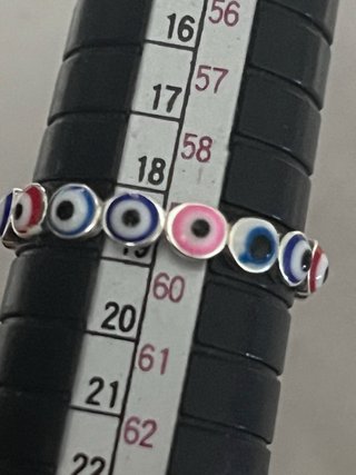 Anillo Ojo Turco Plata Multicolor