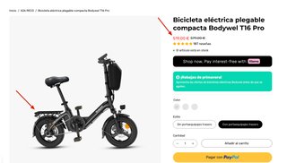 Bicicleta Eléctrica Plegable Bodywel T16 PRO! NEW