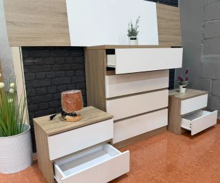 Pack Dormitorio: Cabecero, Cómoda y 2 Mesillas
