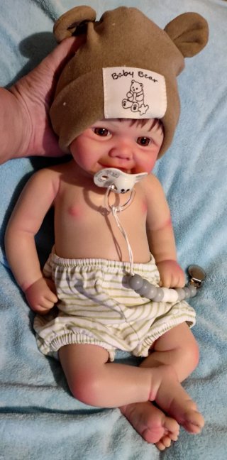 Tierno reborn silicona niño  con pelo caoba