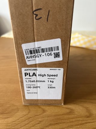 Filamento PLA Anycubic 1KG Cinza