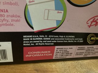 Máquina de escribir Barbie con libro