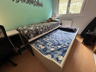 Cama nido individual beige y negro
