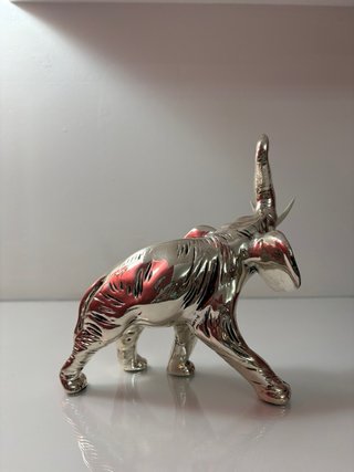 Elefante Plateado Cerámica Efecto Espejo