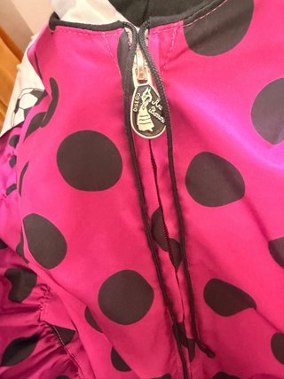 Traje de flamenca lunares rosa y negro