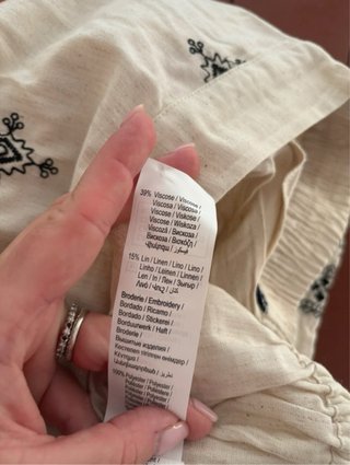 Pantalón Kiabi Beige Lino Estampado