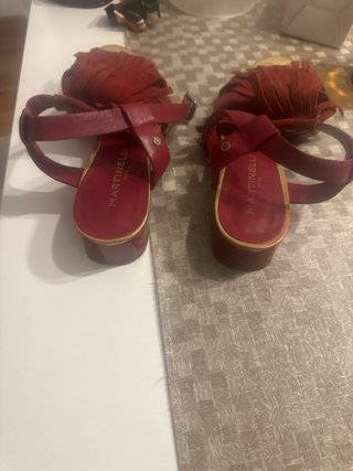 Sandalias Martinelli 1973 Rojas y Doradas
