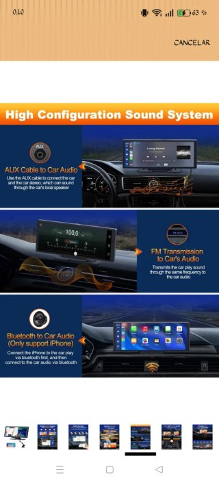 Pantalla Coche Universal 9 Android Auto CarPlay