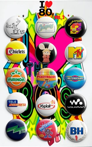PACK CHAPAS I LOVES 80 (VOL 2)