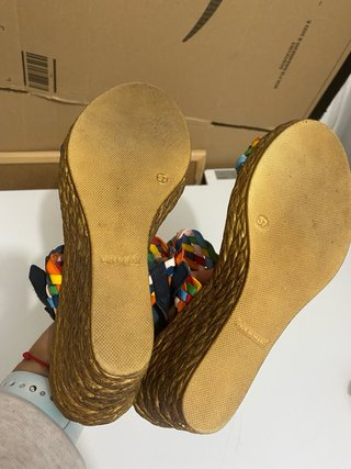 Sandalias de cuero, multicolor, solo 1 uso