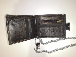 Cartera de Piel Motera con Cadena Estilo Custom
