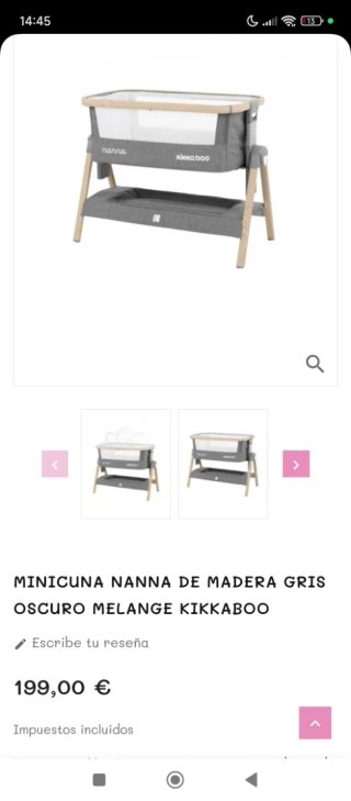 Minicuna Nanna Kikkaboo Gris Madera