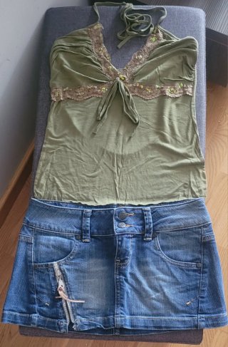 Conjunto Jeans y Blusa Verde