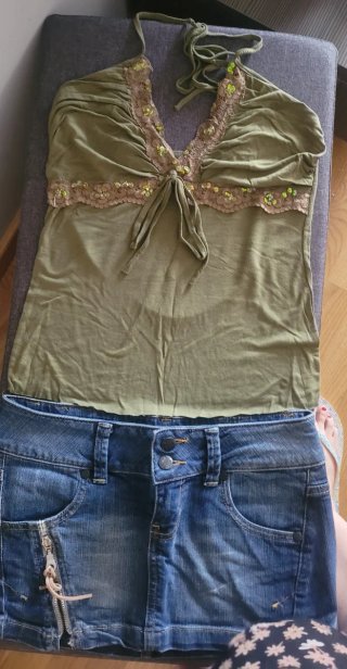 Conjunto Jeans y Blusa Verde