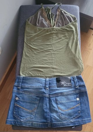 Conjunto Jeans y Blusa Verde