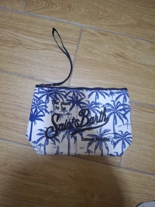 Pochette Saint Barth con stampa palme