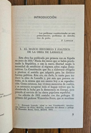 Libro: Que es una Constitución ? Ferdinand Lassall