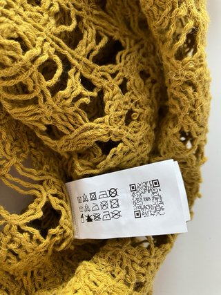 Zara vestido crochet largo asimétrico mostaza L