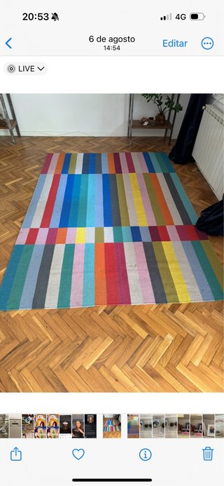 Alfombra de tela multicolor