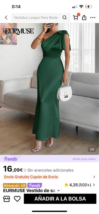 Vestido SHEIN Belle Azul Marino y verde