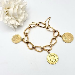 Pulsera de oro 18kt con monedas