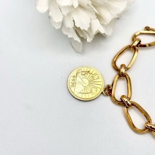Pulsera de oro 18kt con monedas