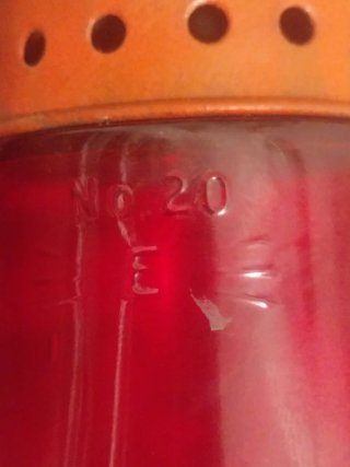 Antiguo Farol Queroseno Rojo Cristal