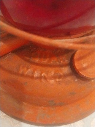 Antiguo Farol Queroseno Rojo Cristal