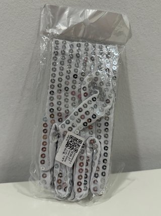 Guantes lentejuelas plateadas talla única niño