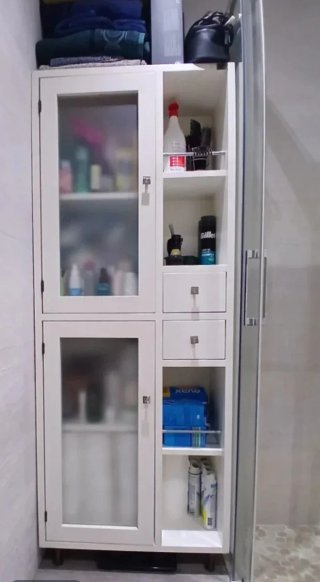 Mueble baño madera maciza y espejo